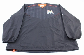 Miami Marlins Baseball Majestic Windbreaker Pullover teens' FleeceBacking