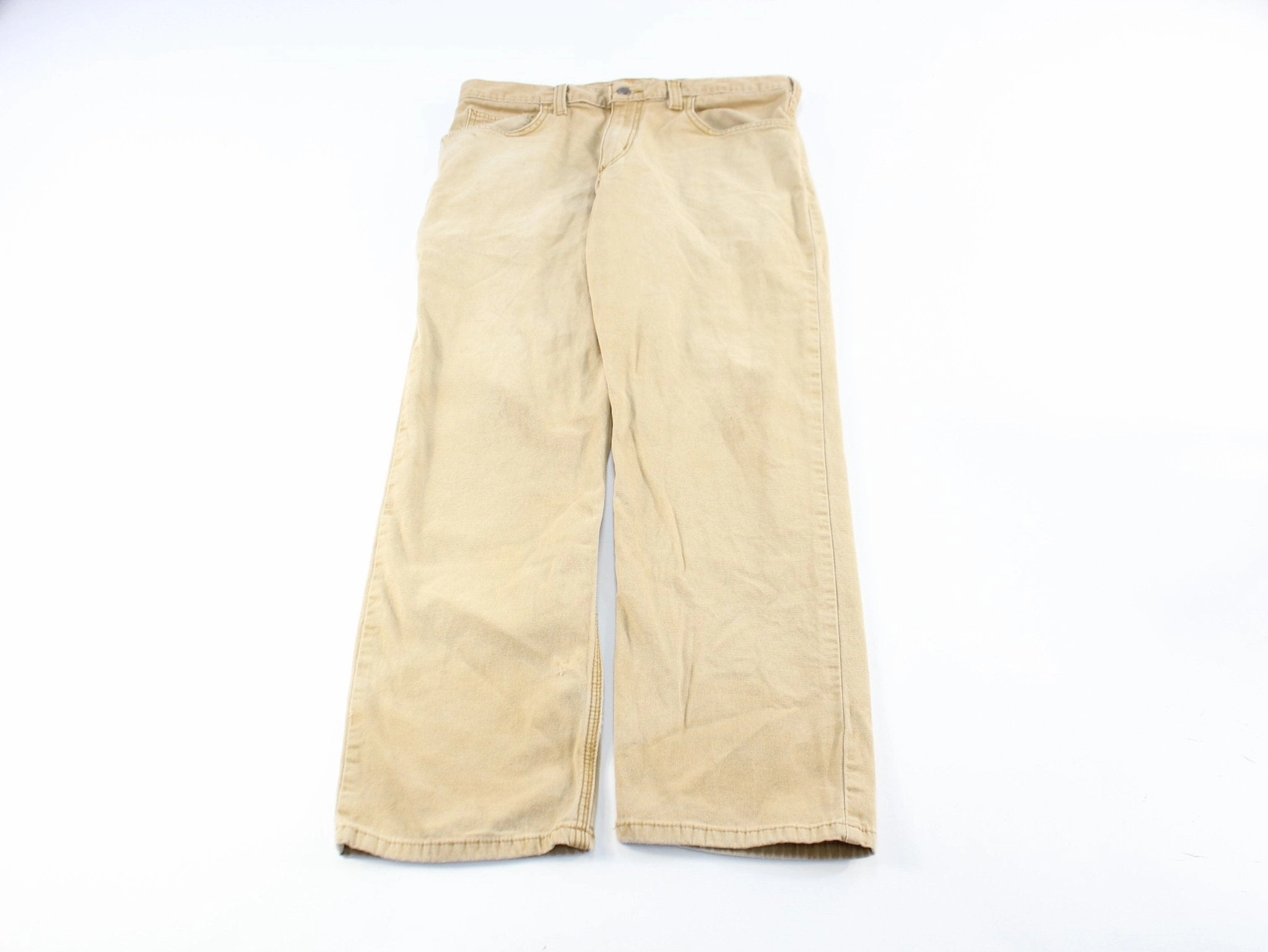 Carhartt Logo Patch Tan Workwear Pants Casual Comfort Corduroy texture