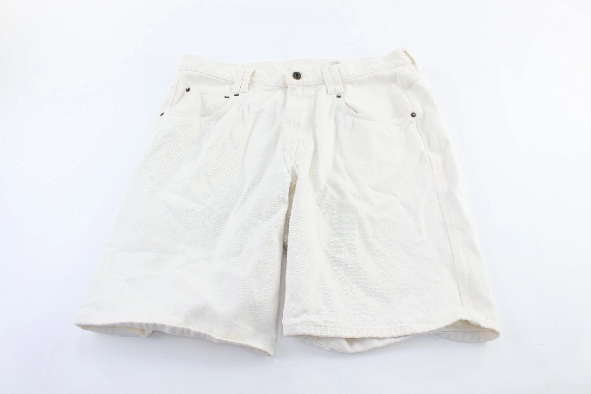 Street Inspired Brittania White Denim Shorts