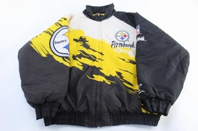 90's Pittsburgh Steelers Embroidered Logo Athletic Splash Jacket Surf