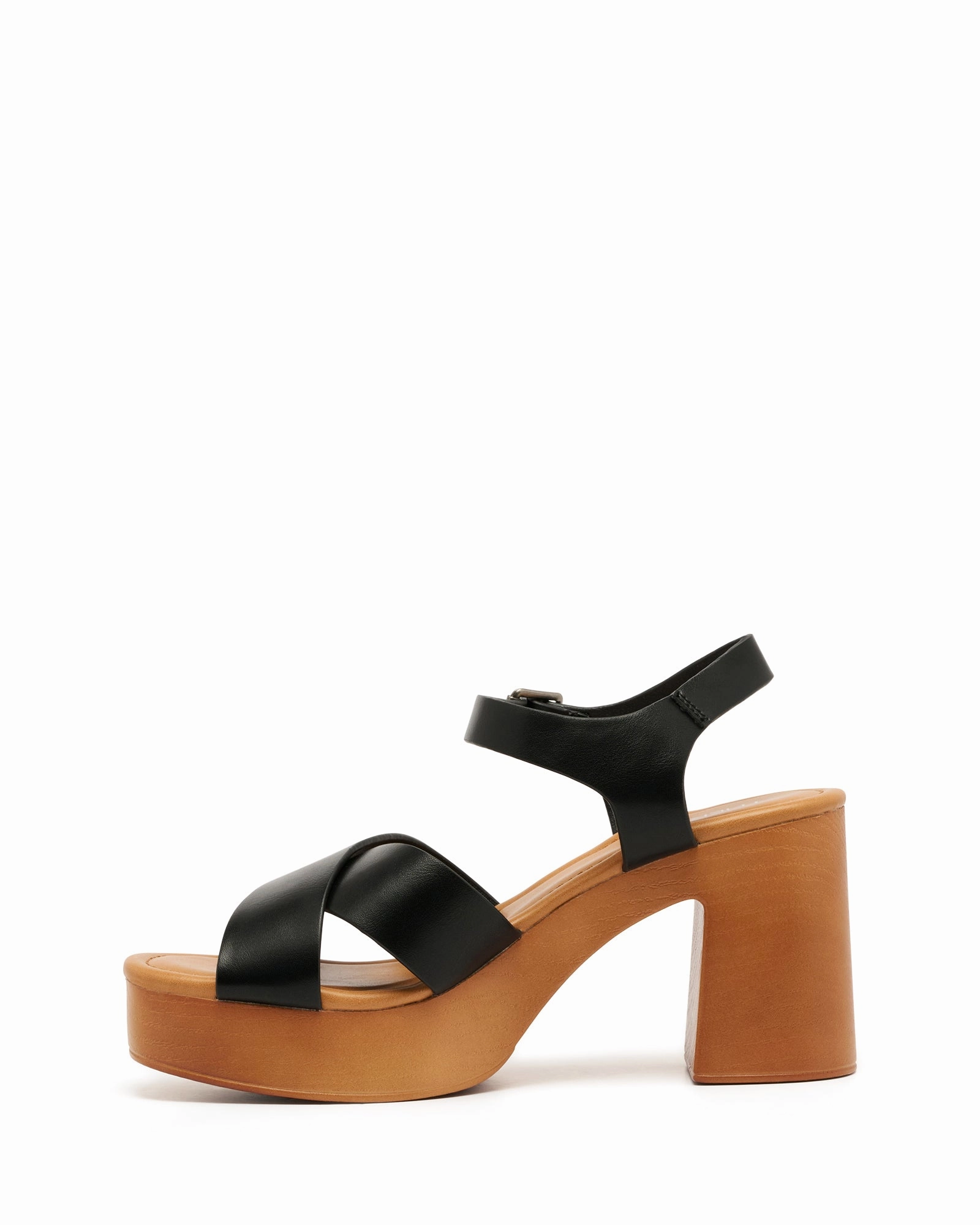 Brynn Clog Heel Black Removable Footbed Slip-On Pumps