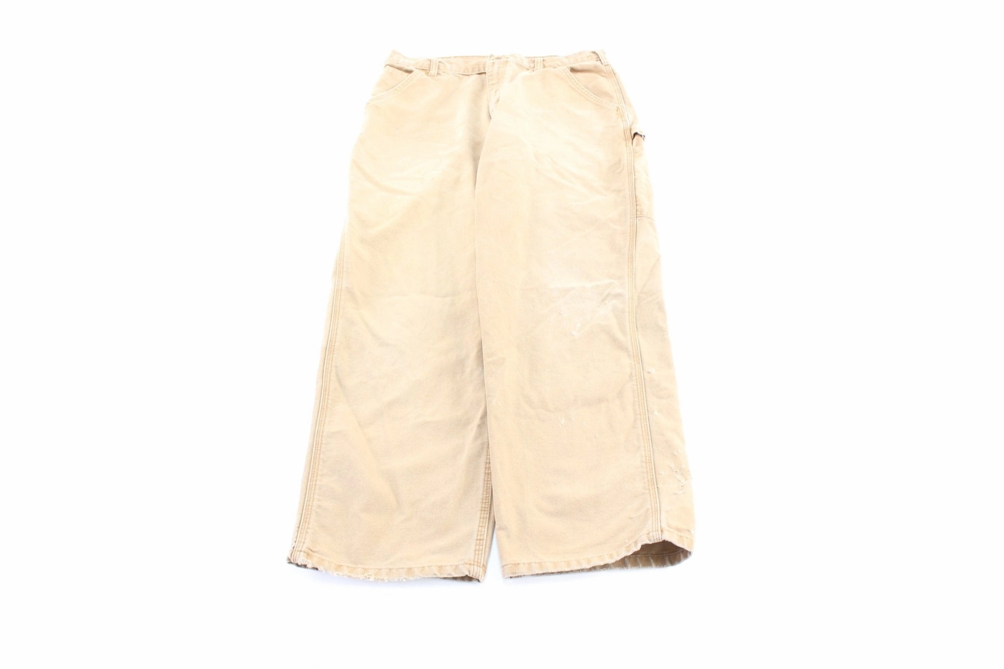 Casual Essentials Flattering Comfort Carhartt Logo Patch Tan Carpenter Pants