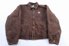 Carhartt Brown Blanket Lined J200 Detroit Zip Up Jacket Pendant elderly people