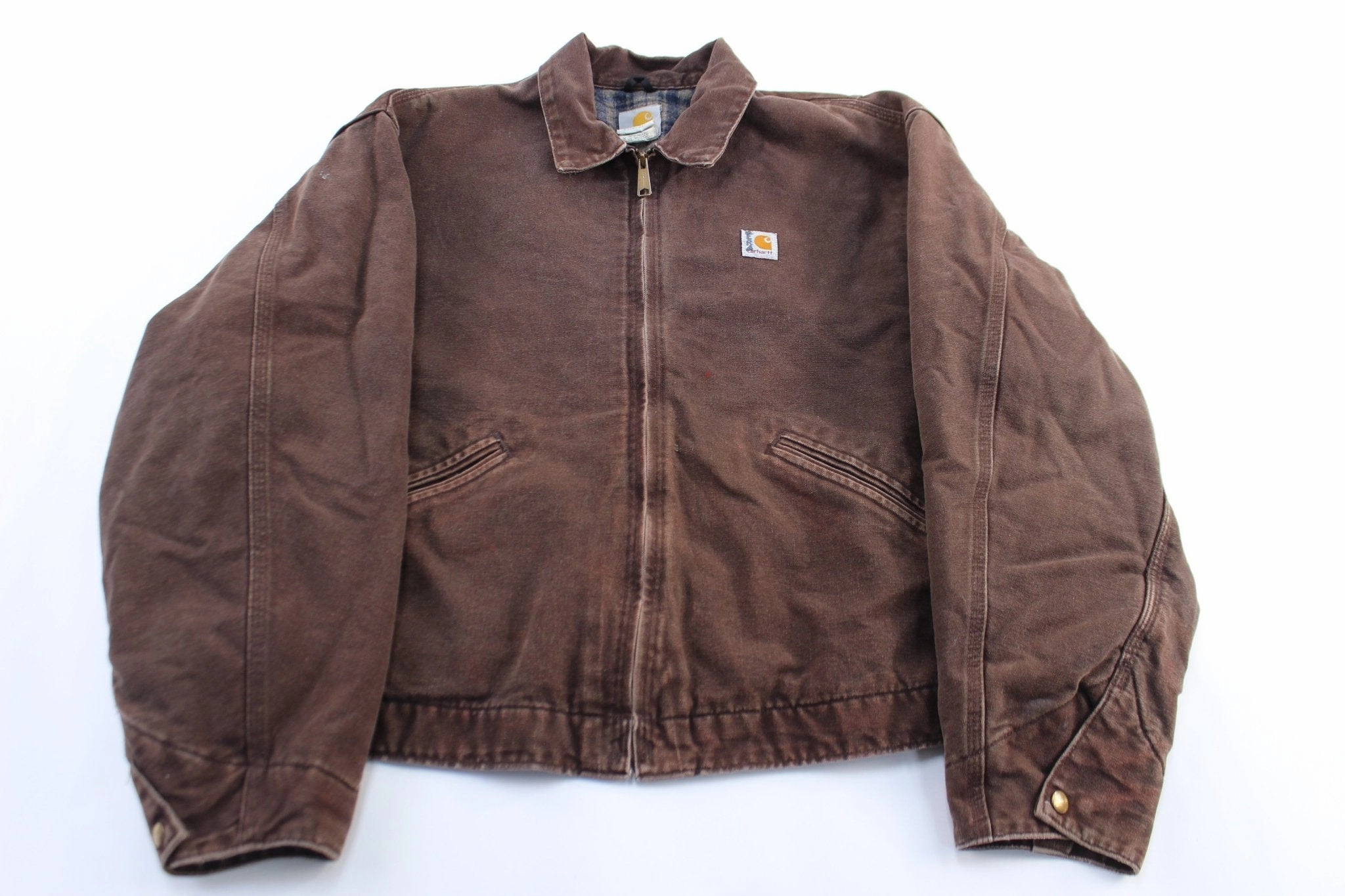 Carhartt Brown Blanket Lined J200 Detroit Zip Up Jacket Pendant elderly people