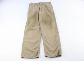 Carhartt Flame Resistant Logo Patch Beige Pants Hidden Zip Pockets