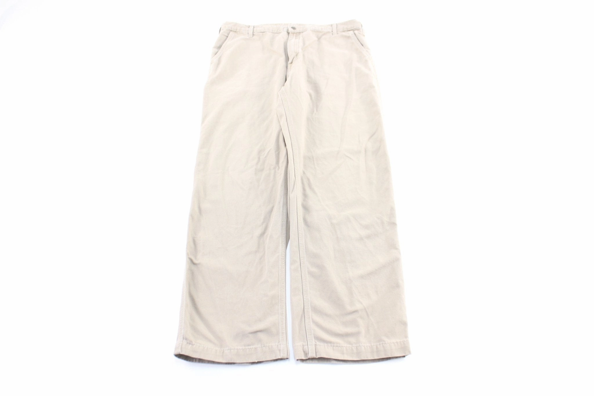 Tight Cut Carhartt Logo Patch Beige Carpenter Pants