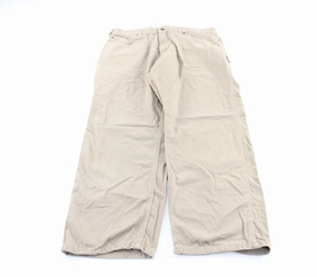 Dark wash Carhartt Logo Patch Beige Carpenter Pants
