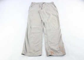 Feminine Cut RecycledPolyester Carhartt Logo Patch Beige Carpenter Pants