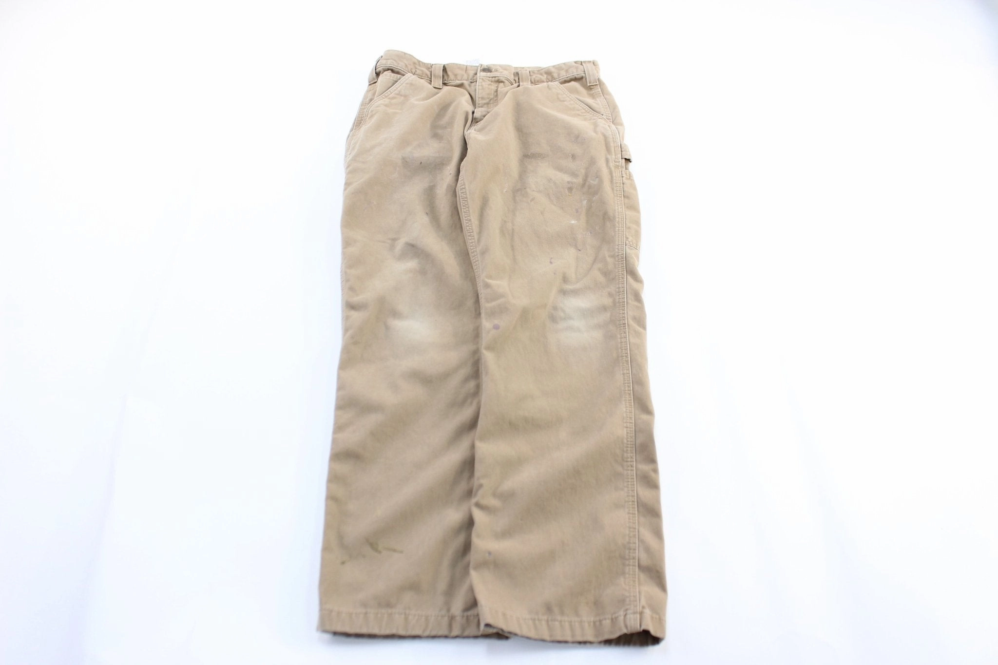 Quick Adjust Fit Carhartt Logo Patch Beige Carpenter Pants