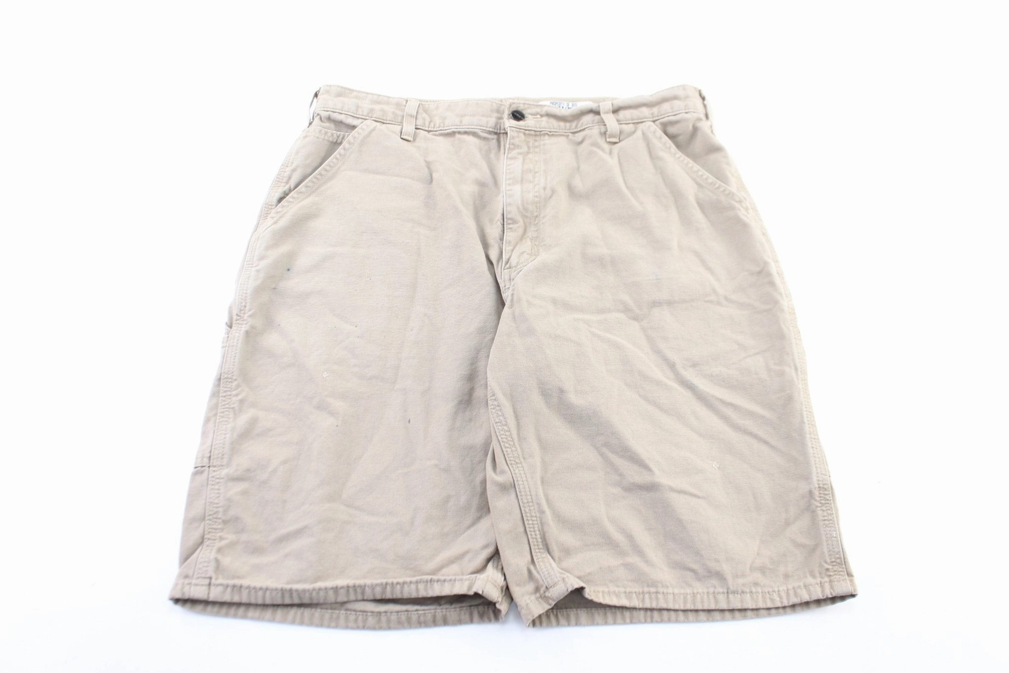 Tailored Fit Carhartt Logo Patch Beige Carpenter Shorts