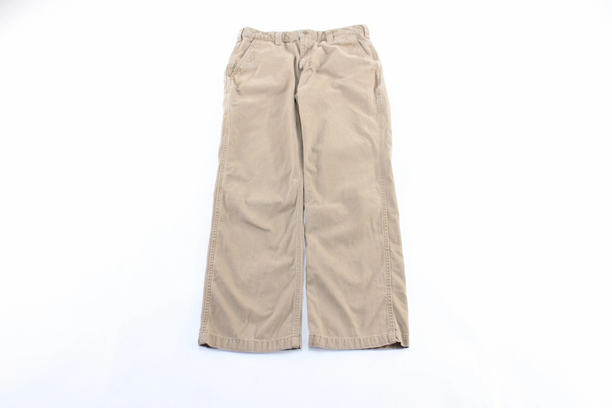 Body Movement Flattering Design Wear Carhartt Logo Patch Beige Pants