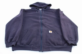 traveler Carhartt Logo Patch Blue Full Zip Hooded Jacket