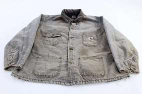 Carhartt Logo Patch Brown Blanket Lined Chore Jacket Base Layer City Explorer