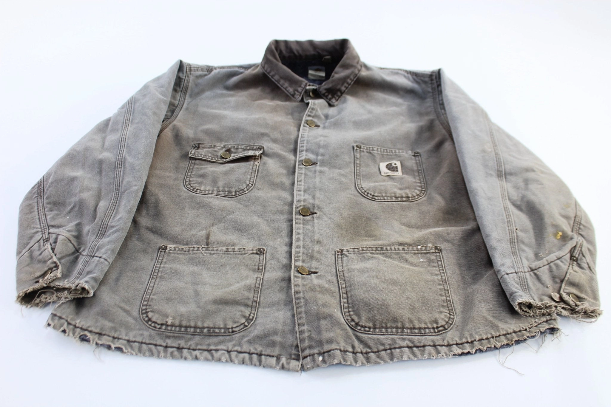 Carhartt Logo Patch Brown Blanket Lined Chore Jacket Base Layer City Explorer