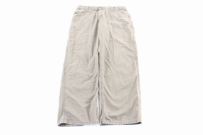 Carhartt Logo Patch Brown Carpenter Pants Non Tapered Leg Stretch Flex