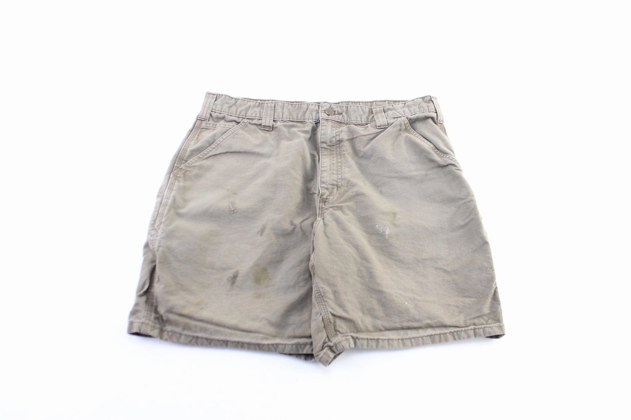 Carhartt Logo Patch Brown Carpenter Shorts Street Active