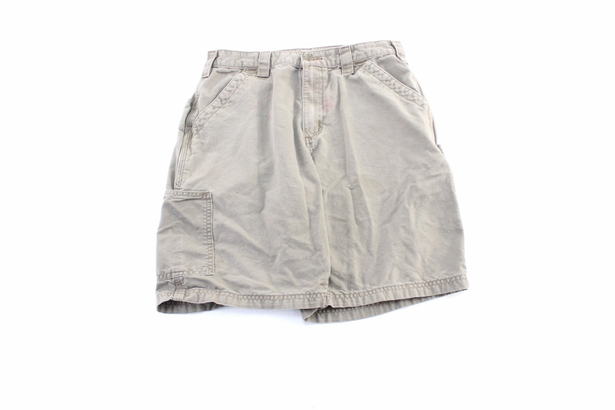 Carhartt Logo Patch Brown Carpenter Shorts Breathable Stretch Casual Performance Wear