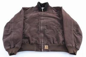 Breathable Layer Sleek Look Carhartt Logo Patch Brown Santa Fe Zip Up Jacket