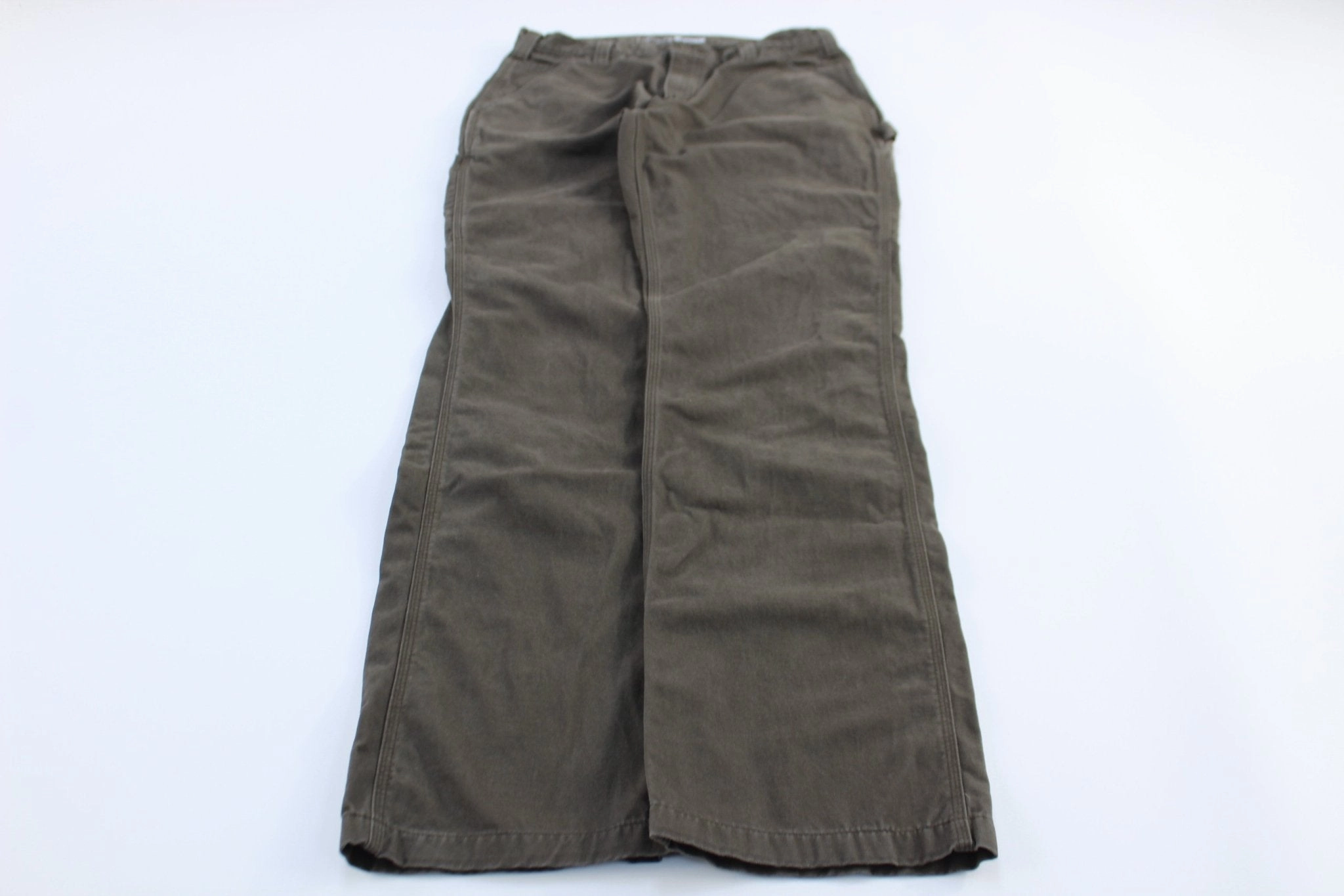 Carhartt Logo Patch Dark Coffee Relaxed Fit Pants Flat Lock Stitching