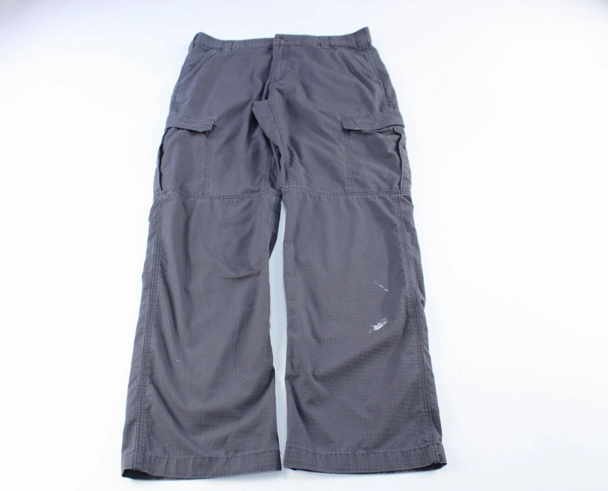 No Gap Waistband Carhartt Logo Patch Grey Cargo Pants