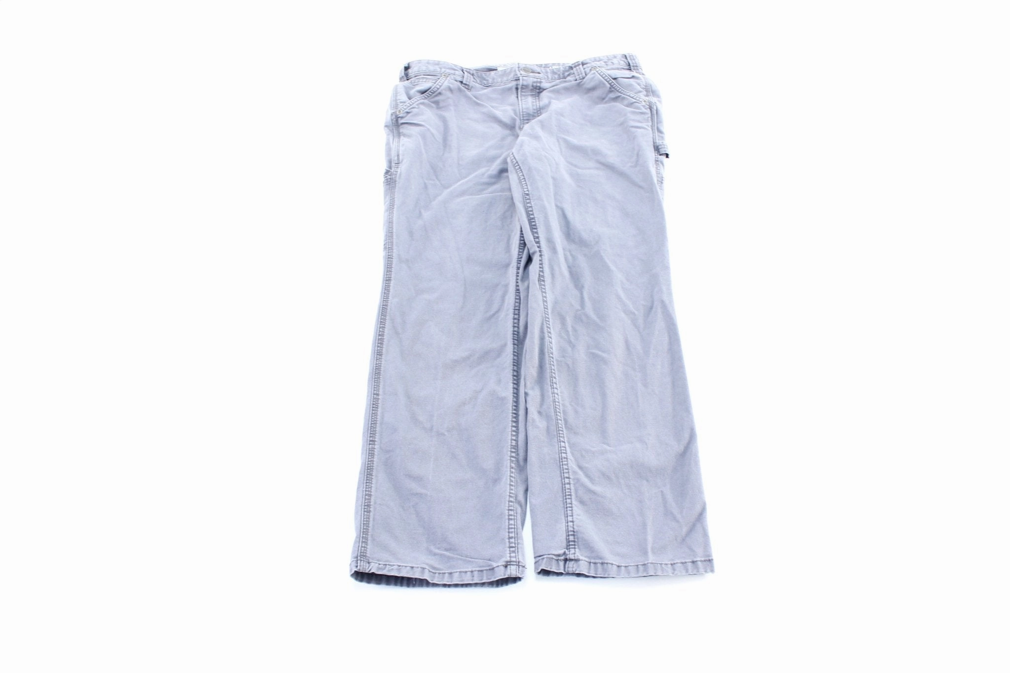 Carhartt Logo Patch Grey Carpenter Pants Casual Fit