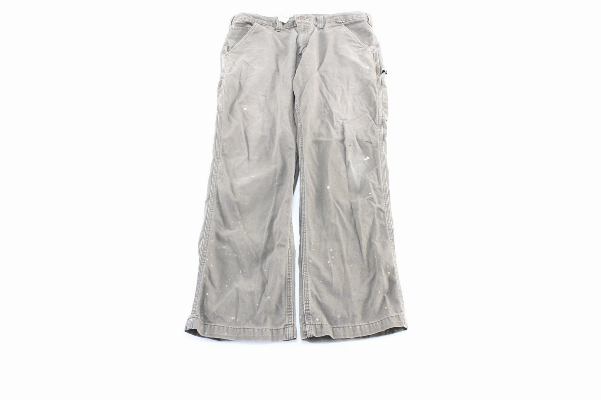 Casual Essentials Versatile Fashion Carhartt Logo Patch Grey Carpenter Pants