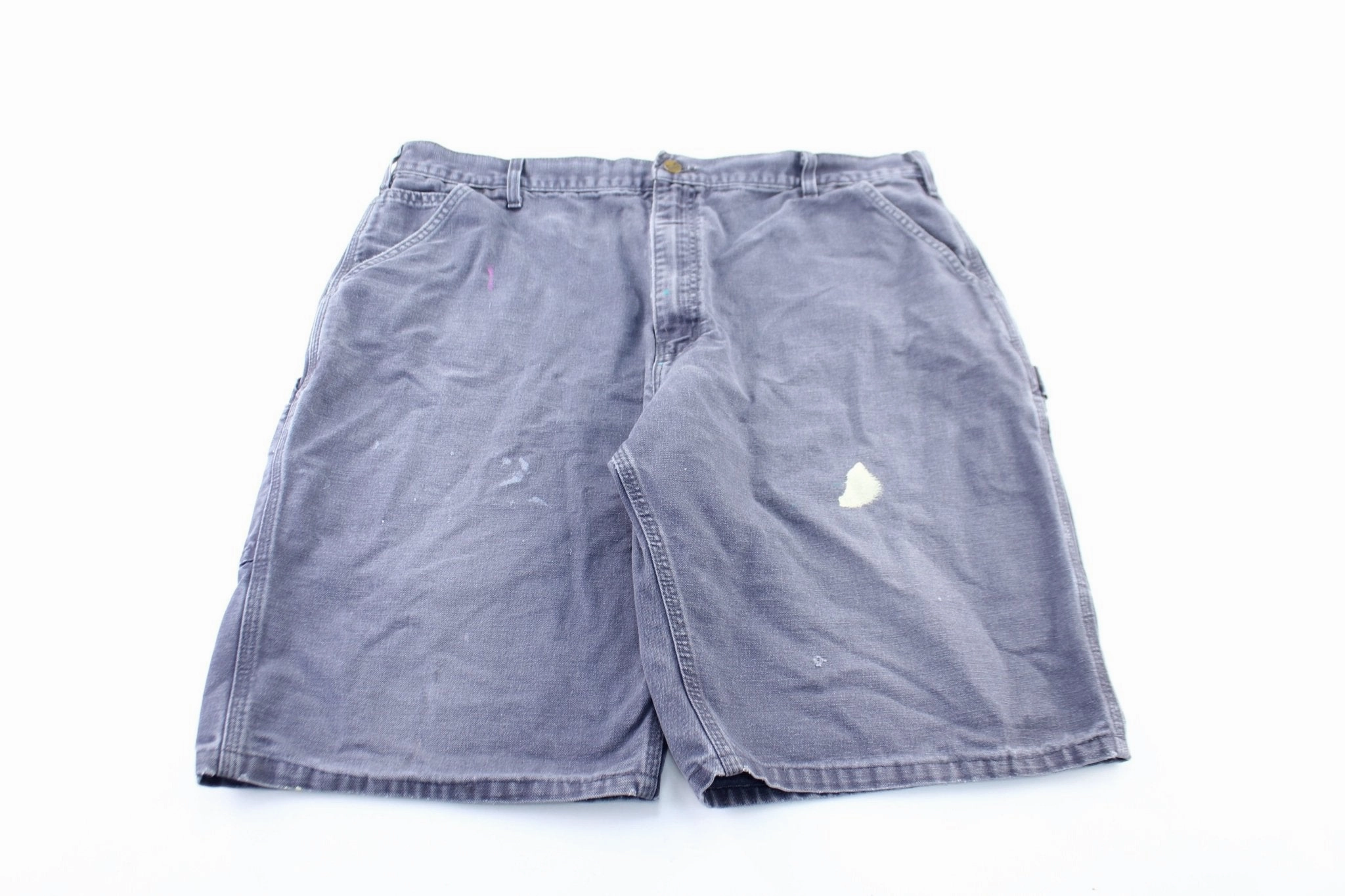 Thermal Regulating Wrinkle Free Fabric Carhartt Logo Patch Grey Carpenter Shorts