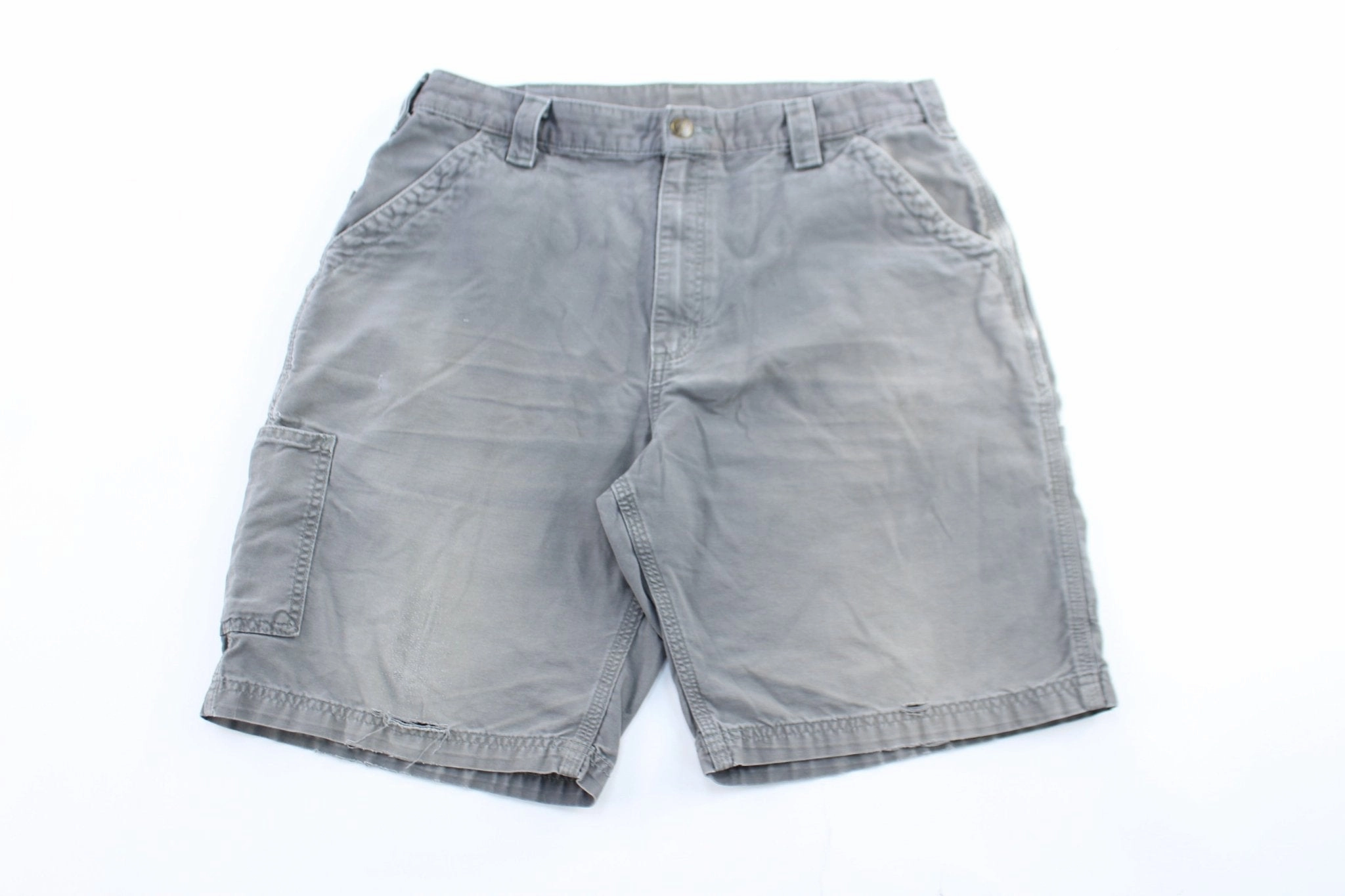 Carhartt Logo Patch Grey Carpenter Shorts Functional Layers Body shaping