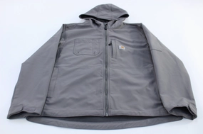 Carhartt Logo Patch Grey Rain Defender Shell Zip Up Jacket Ceremony Donate