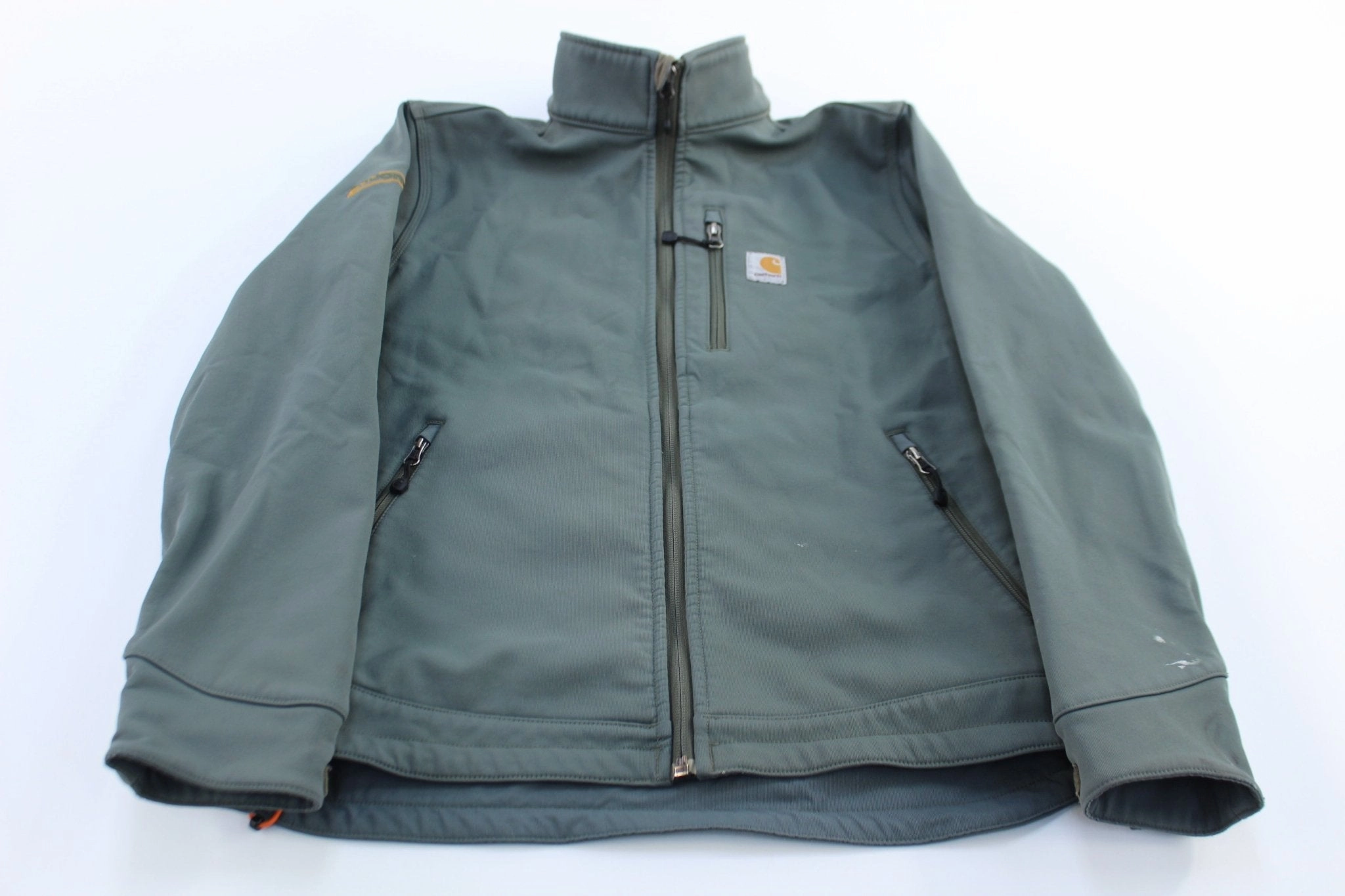 Confidence booster Carhartt Logo Patch Grey Rain Defender Soft Shell Jacket