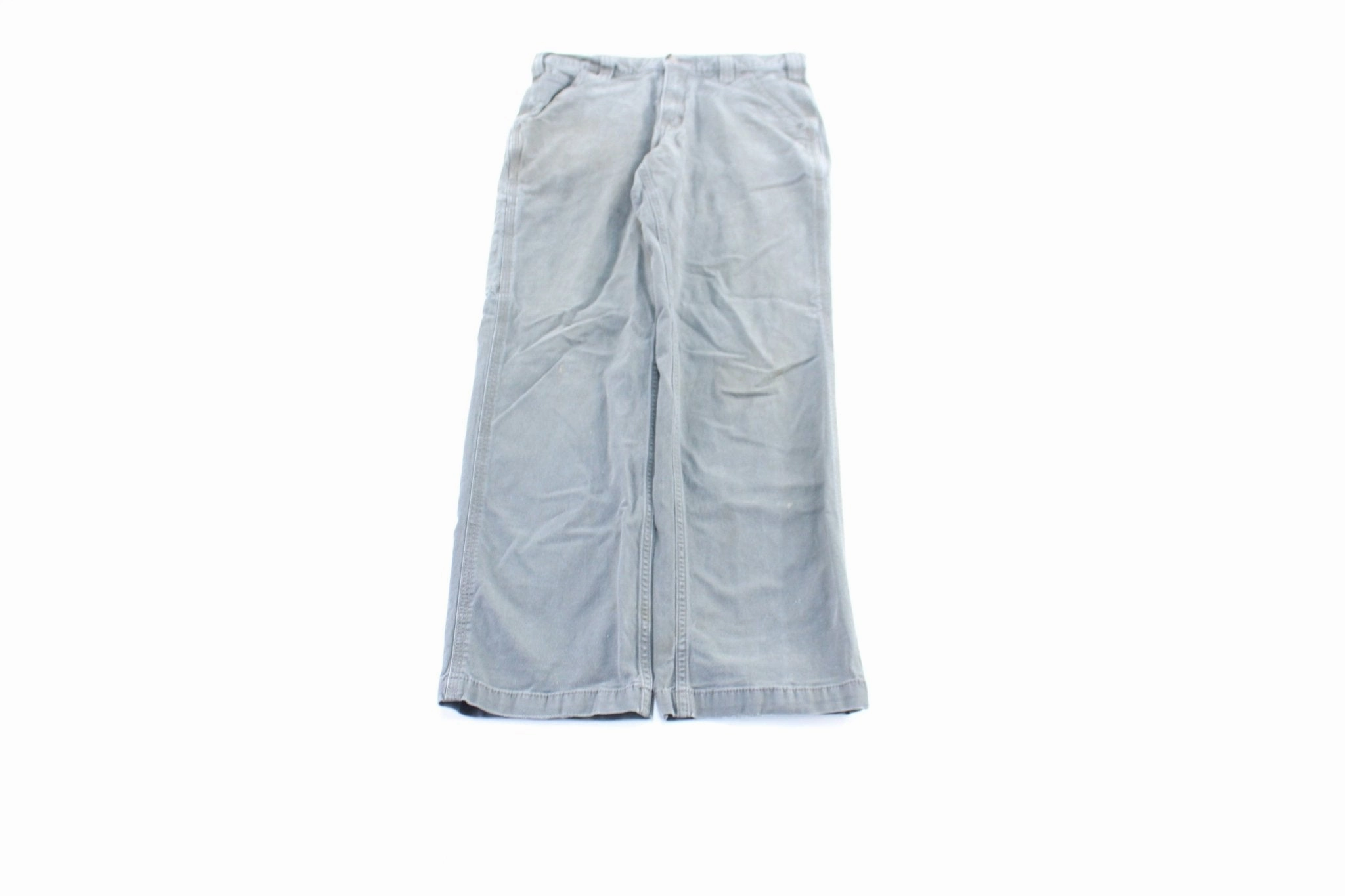 Carhartt Logo Patch Grey Relaxed Fit Pants All Season Fit Flowy legs