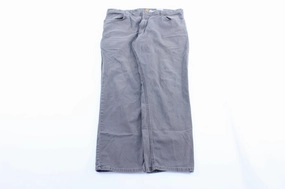 Carhartt Logo Patch Grey Relaxed Fit Pants No Gap Waistband Stretchable Design