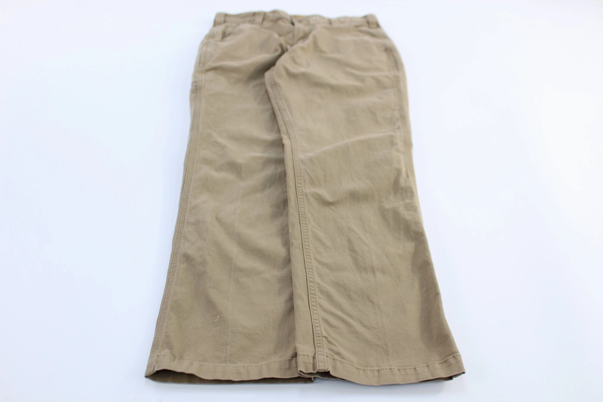 Anti Pilling Textile Carhartt Logo Patch Khaki Relaxed Fit Pants