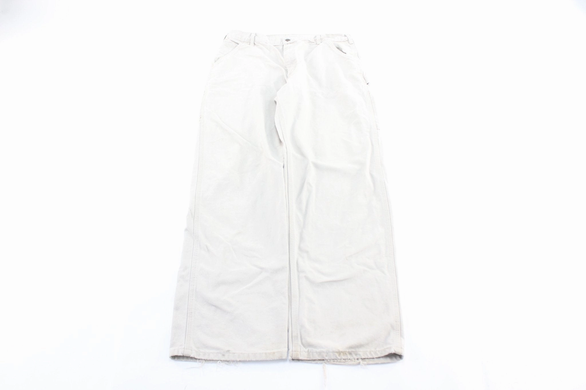 Carhartt Logo Patch Light Beige Carpenter Pants AbrasionResistantPanels Comfortable fit