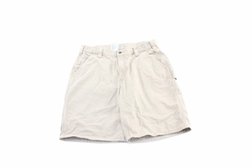 Carhartt Logo Patch Light Beige Carpenter Shorts Flattering Design Barrel Waist
