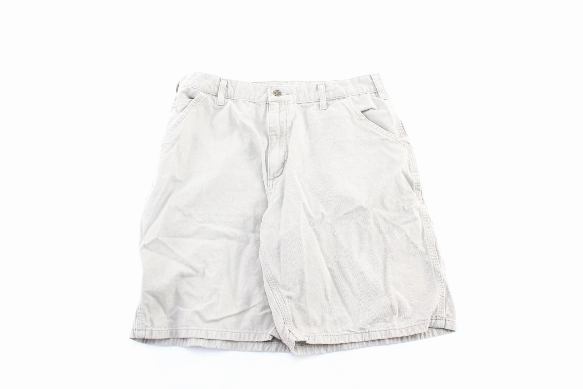 Pocket Reinforcement All-Day Wear Carhartt Logo Patch Light Beige Shorts
