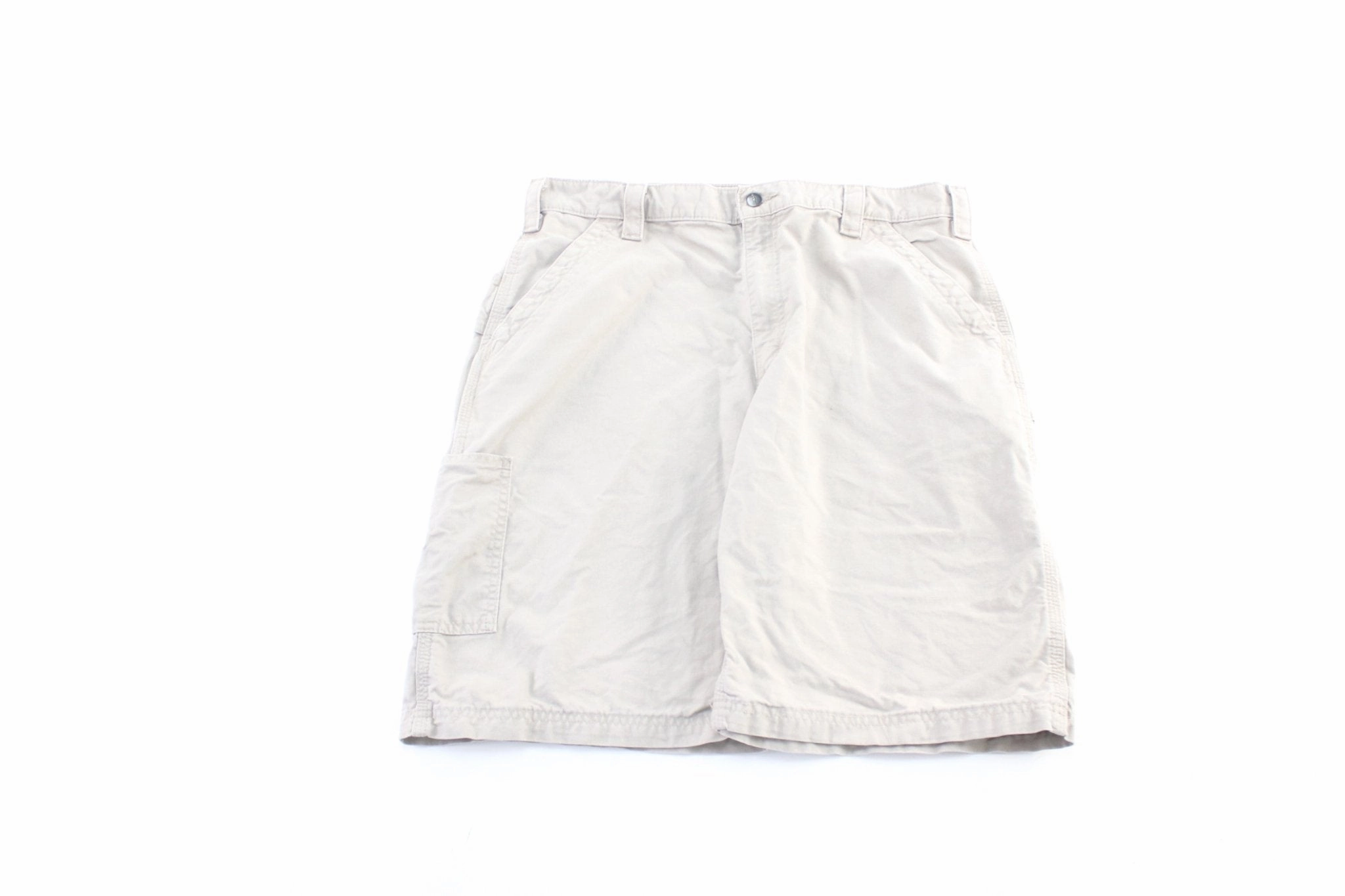 Carhartt Logo Patch Light Beige Shorts No Gap Waist