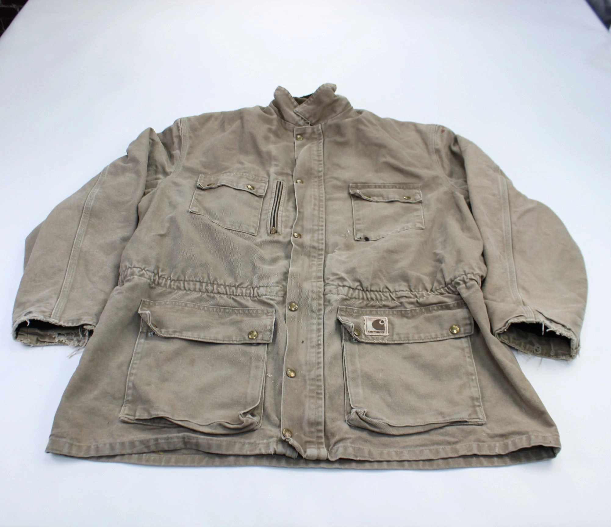Light Rain waiters Carhartt Logo Patch Light Brown Ranch Jacket