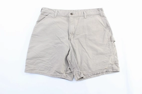 Durable Wear All Season Carhartt Logo Patch Light Khaki Carpenter Shorts