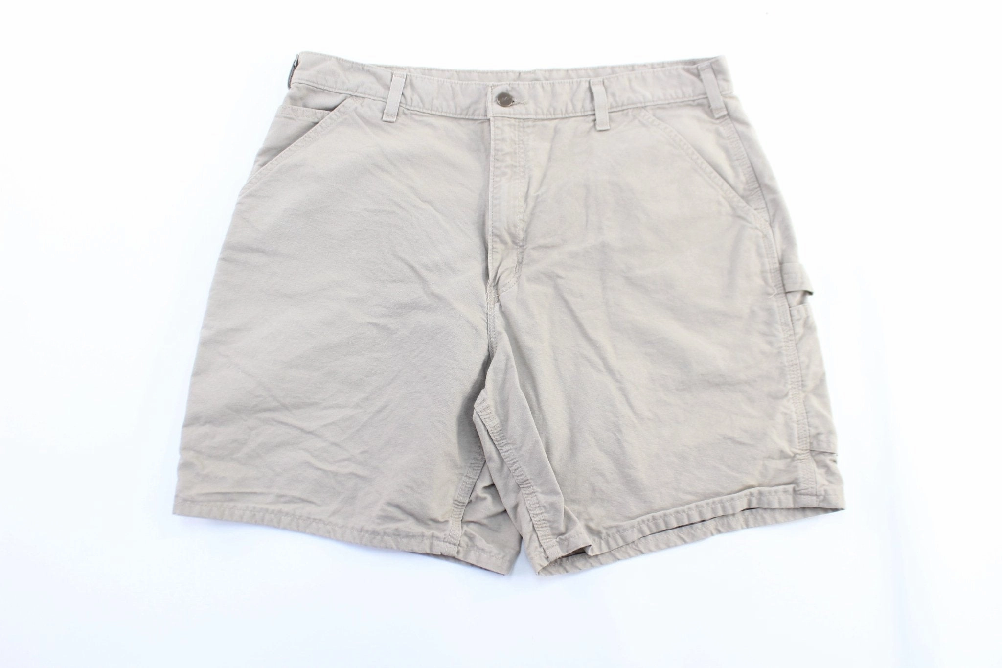 Durable Wear All Season Carhartt Logo Patch Light Khaki Carpenter Shorts