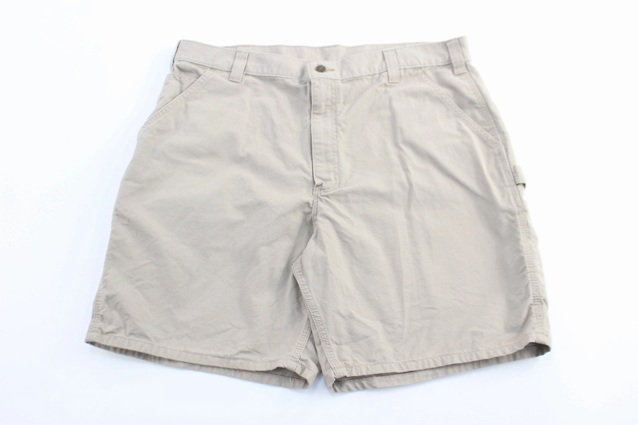 Carhartt Logo Patch Light Khaki Carpenter Shorts No Fuss Fit