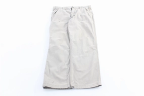 Carhartt Logo Patch Light Khaki Relaxed Fit Pants Abrasion Resistant Fabric Flexible Comfort Wear