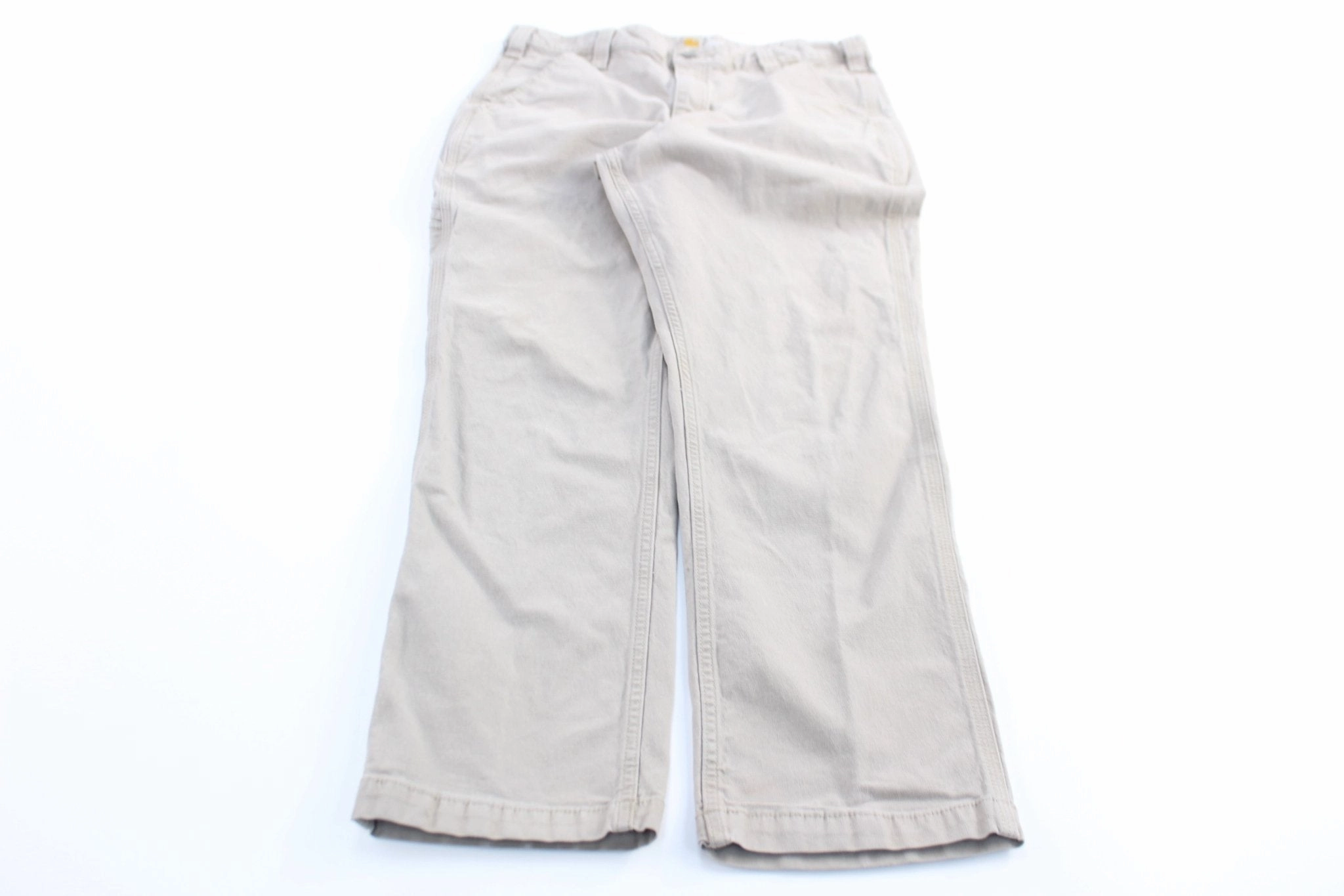 Outdoor Comfort Fit HighDensityWeave Carhartt Logo Patch Light Khaki Relaxed Fit Pants