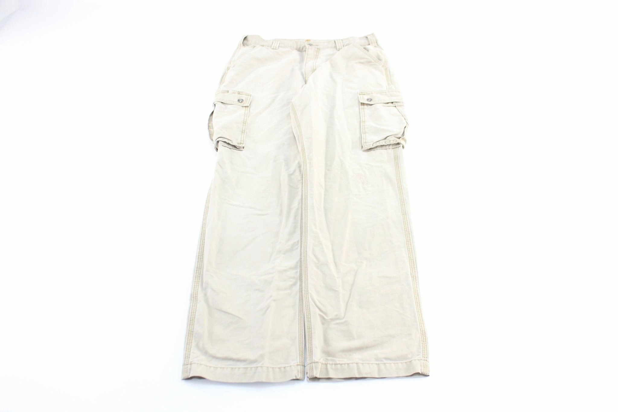 Carhartt Logo Patch Light Tan Cargo Pants RuggedDurability Utility Style