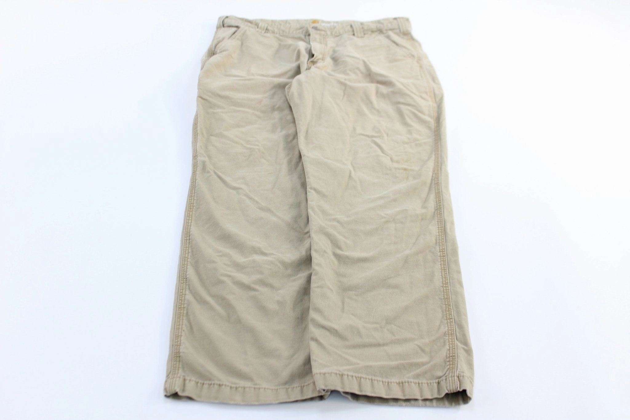 Carhartt Logo Patch Light Tan Relaxed Fit Pants Day Ready TouchscreenCompatiblePockets