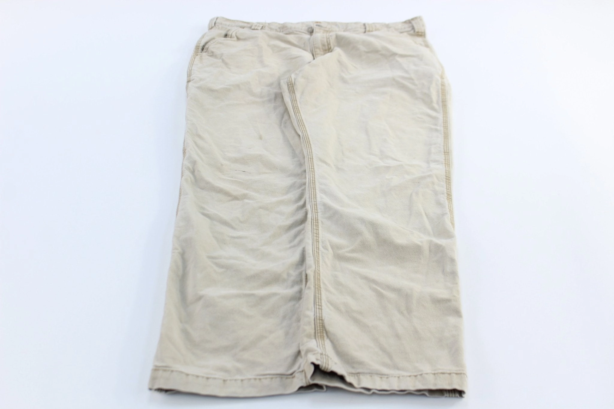Carhartt Logo Patch Light Tan Relaxed Fit Pants Anti Static Lining