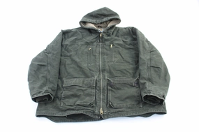 Carhartt Logo Patch Moss Green Sandstone Jackson Coat Double Stitched Construction