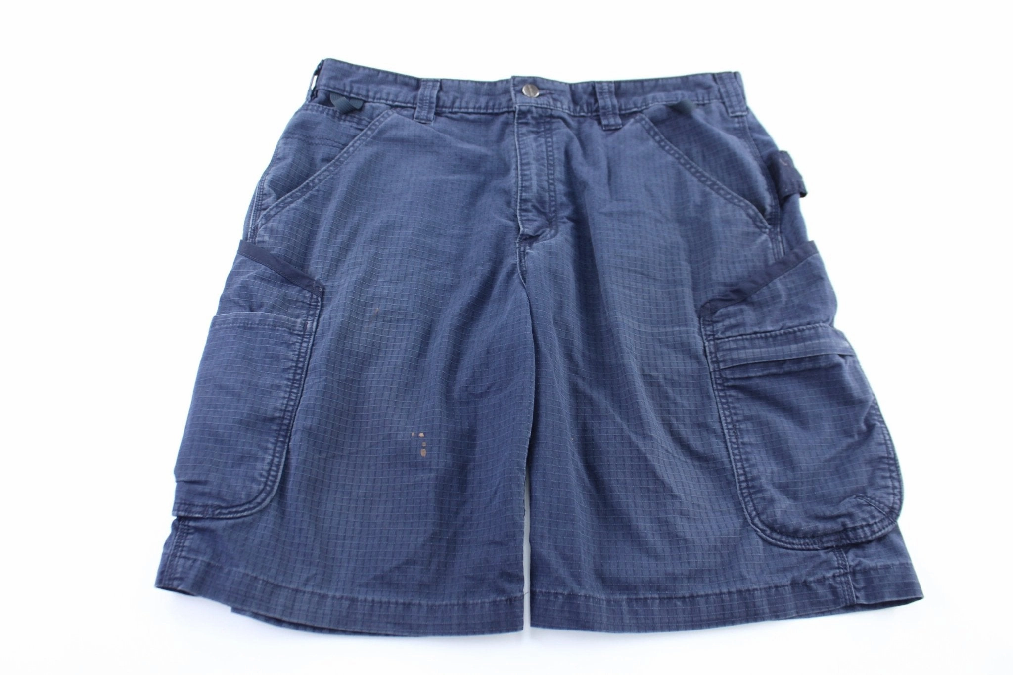 Carhartt Logo Patch Navy Blue Cargo Shorts Stylish Appearance Street Comfort
