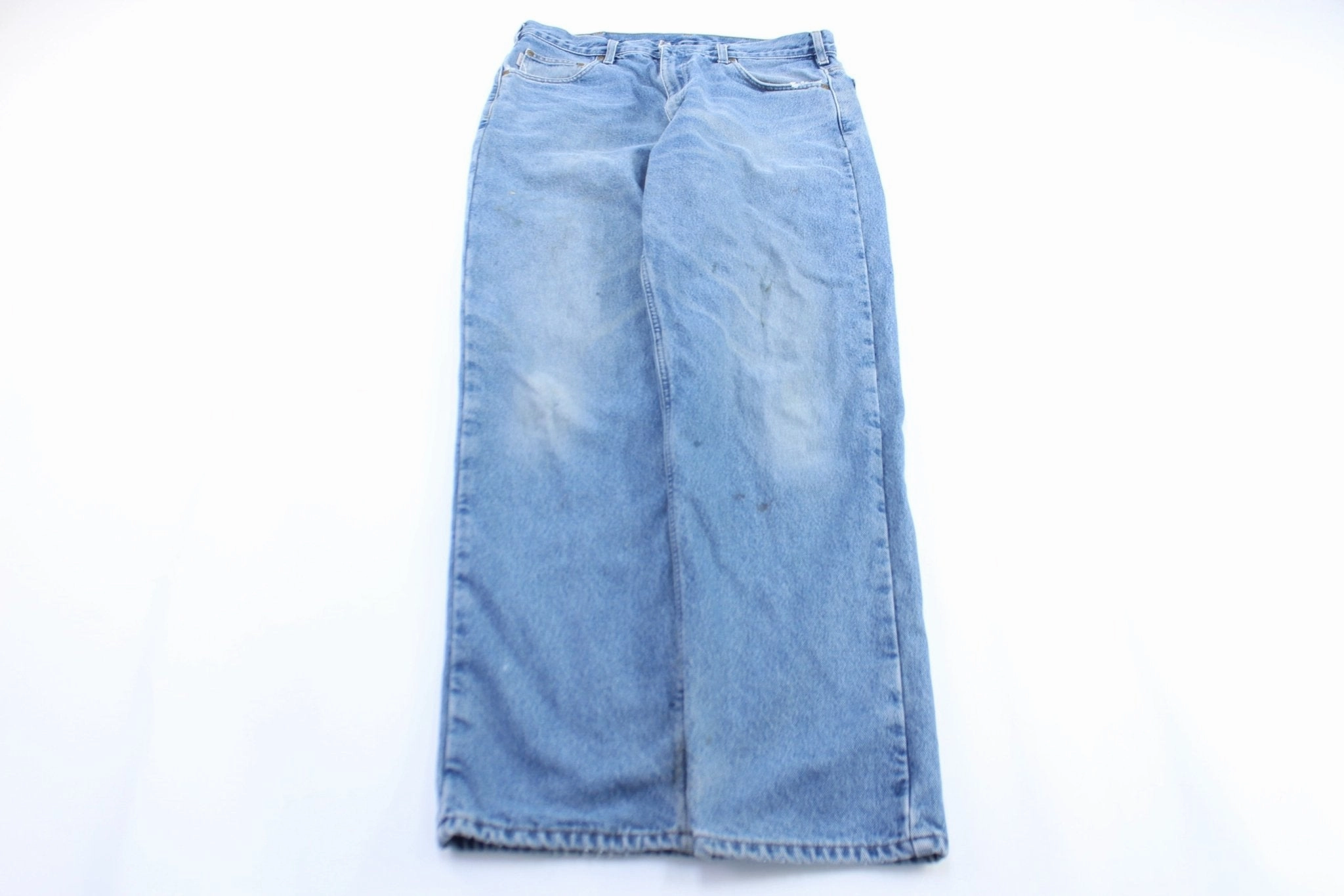 Carhartt Logo Patch Plaid Lined Denim Jeans Odor Resistant