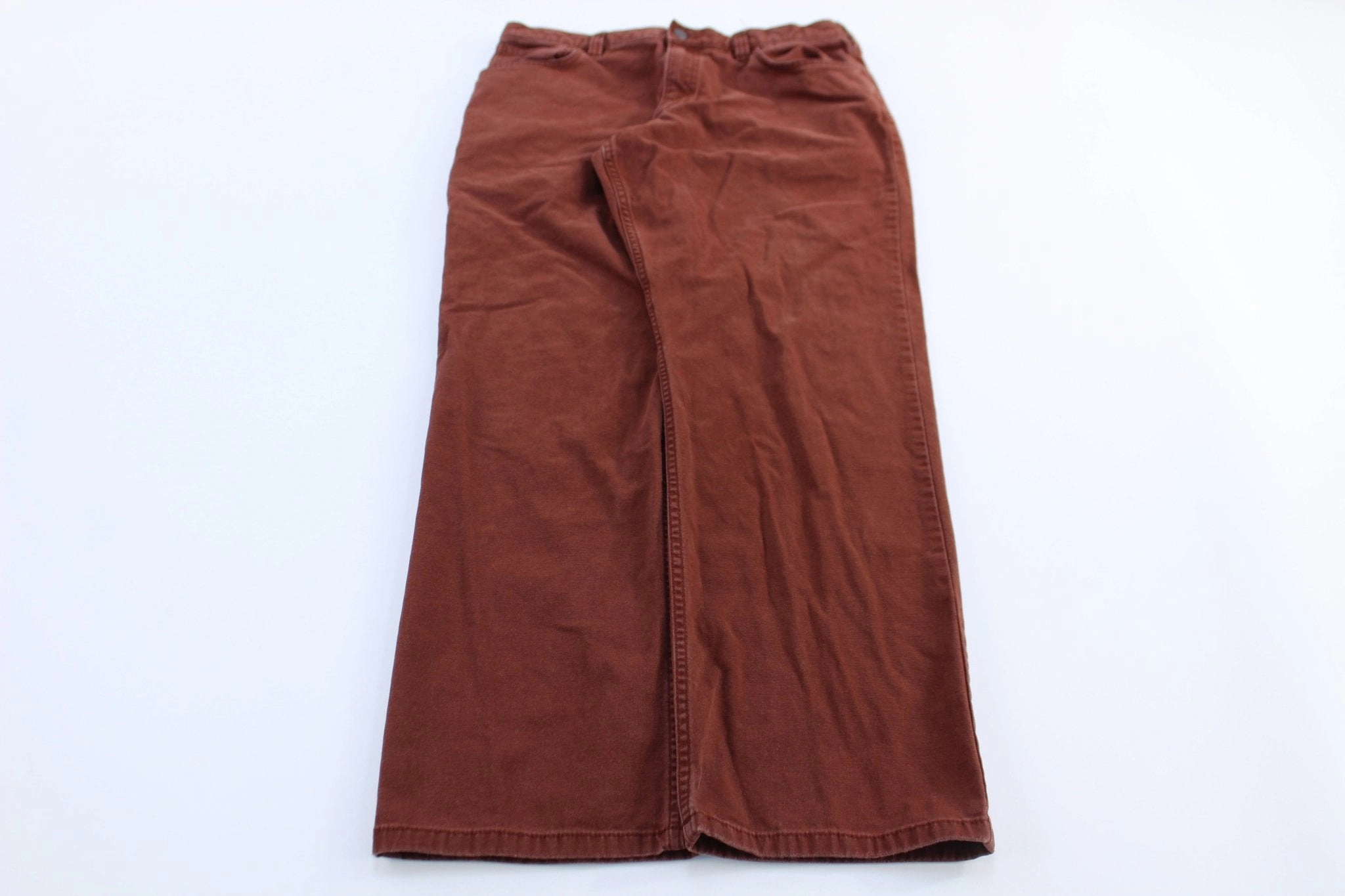 Carhartt Logo Patch Rust Red Relaxed Fit Pants Comfort Layer
